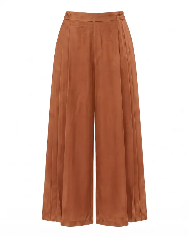 Original product photo of rust-colored wide-leg trousers